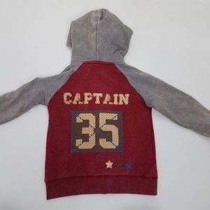 Butter Boys Zip Hoodie Sweater Sz S Red